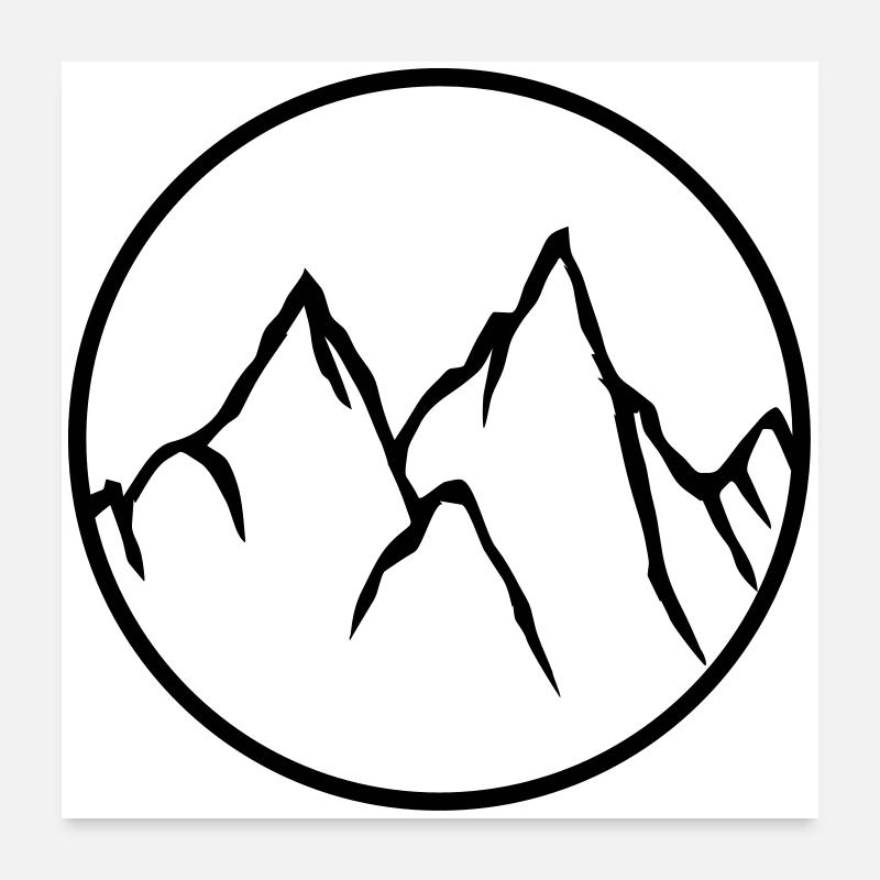circle around climber climbing mountains high sport h Poster 24" x 24" (60x60 cm)