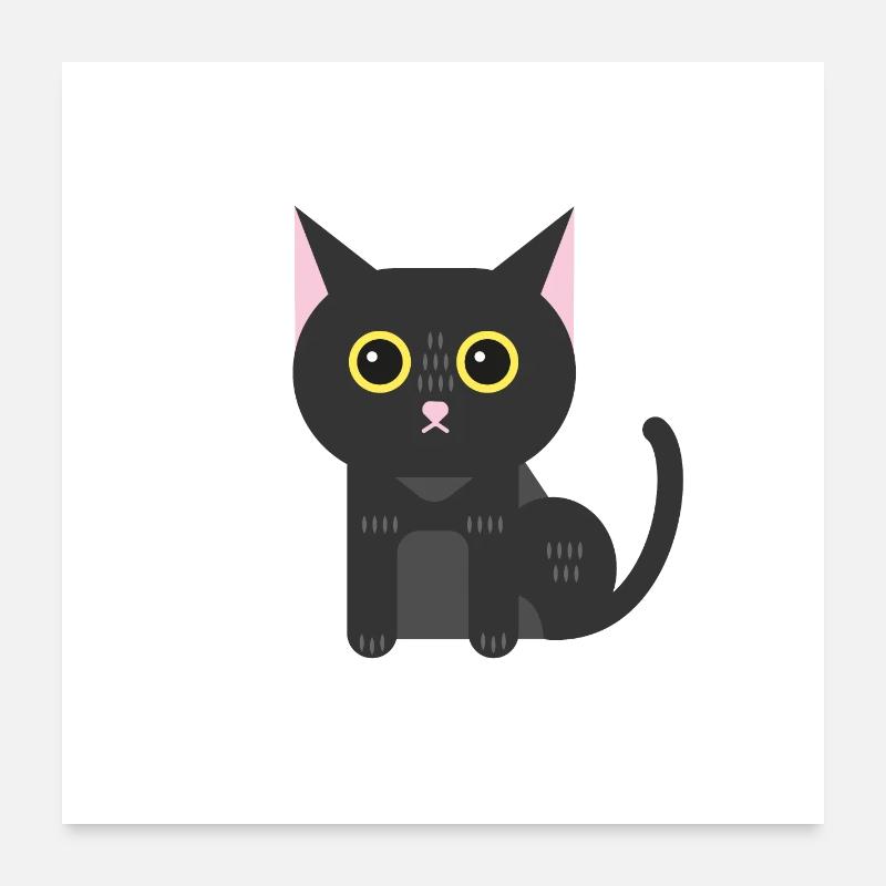 Chat noir chaton chat Poster 60 x 60 cm