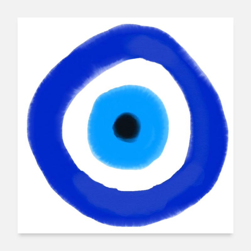 Œil Orbite Bleue Résumé Poster 60 x 60 cm