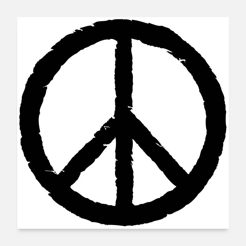 Peace Zeichen, Frieden Poster 60x60 cm