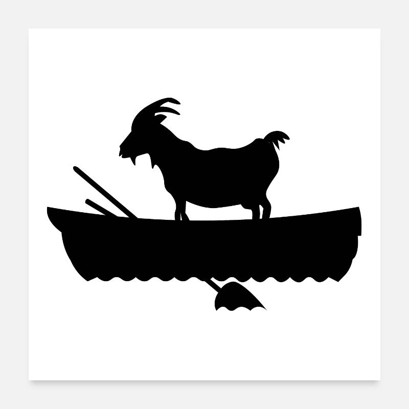 G.O.A.T. Chèvre dans le bateau Poster 60 x 60 cm