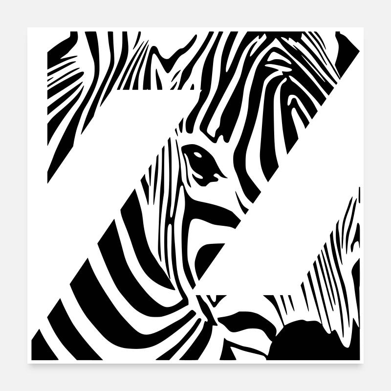 Zebra Mix Mono Black Poster 60x60 cm