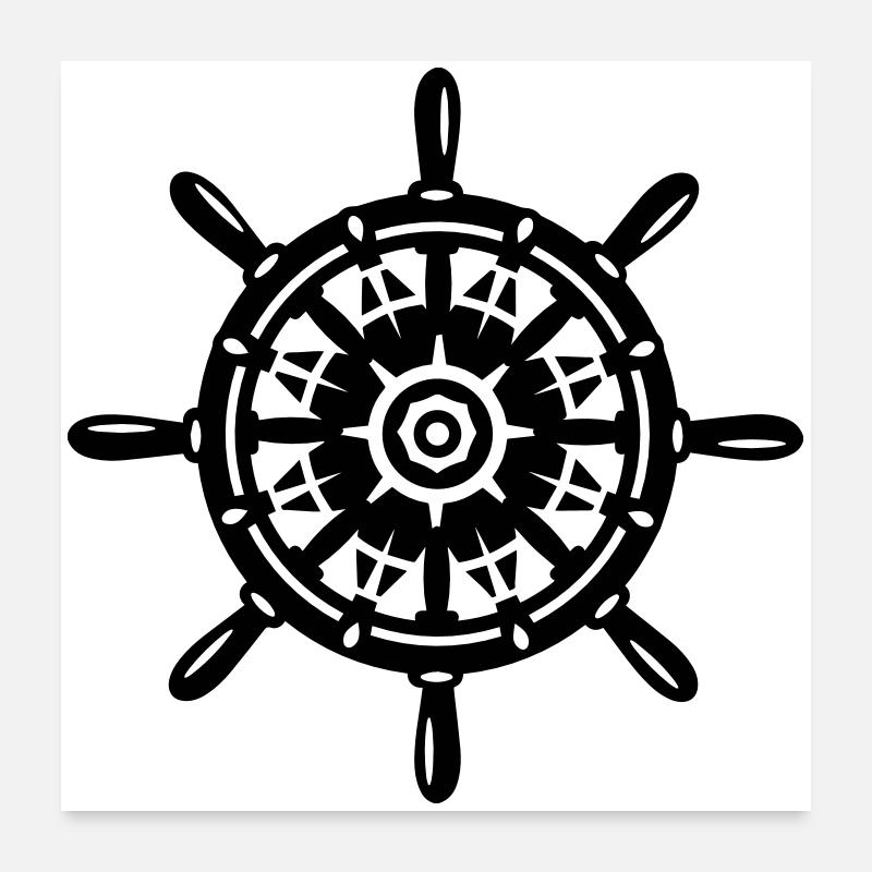 Une roue de bateau Poster 60 x 60 cm