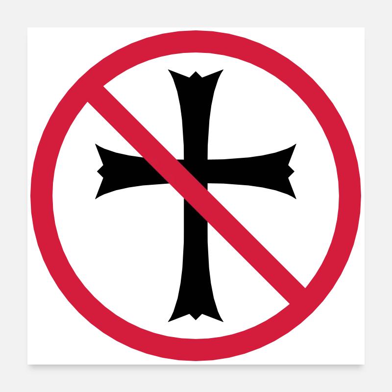 zone de bouclier interdite, aucun symbole d'église ne traverse Jésus Poster 60 x 60 cm