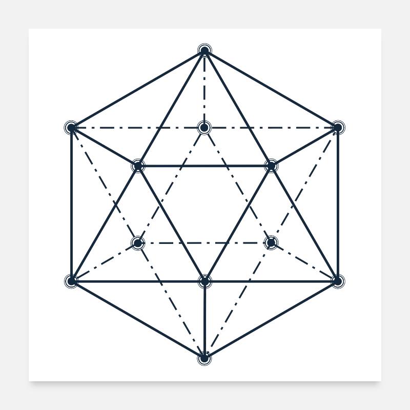 Blue Abstract Geometric Design Poster 24" x 24" (60x60 cm)