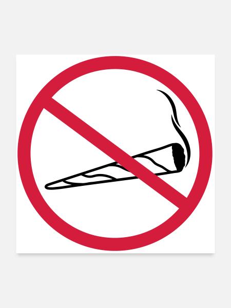 joint forbidden shield zone no clipart logo hemp - Poster 24" x 24" (60x60 cm) - white - Front