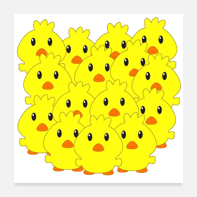 Chicks, Easter, animals for children, sweet chicks Poster 24" x 24" (60x60 cm)