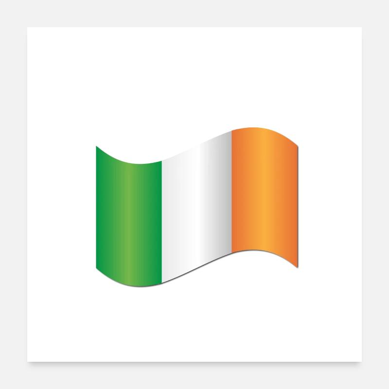 Drapeau irlandais - Poster 60 x 60 cm - blanc