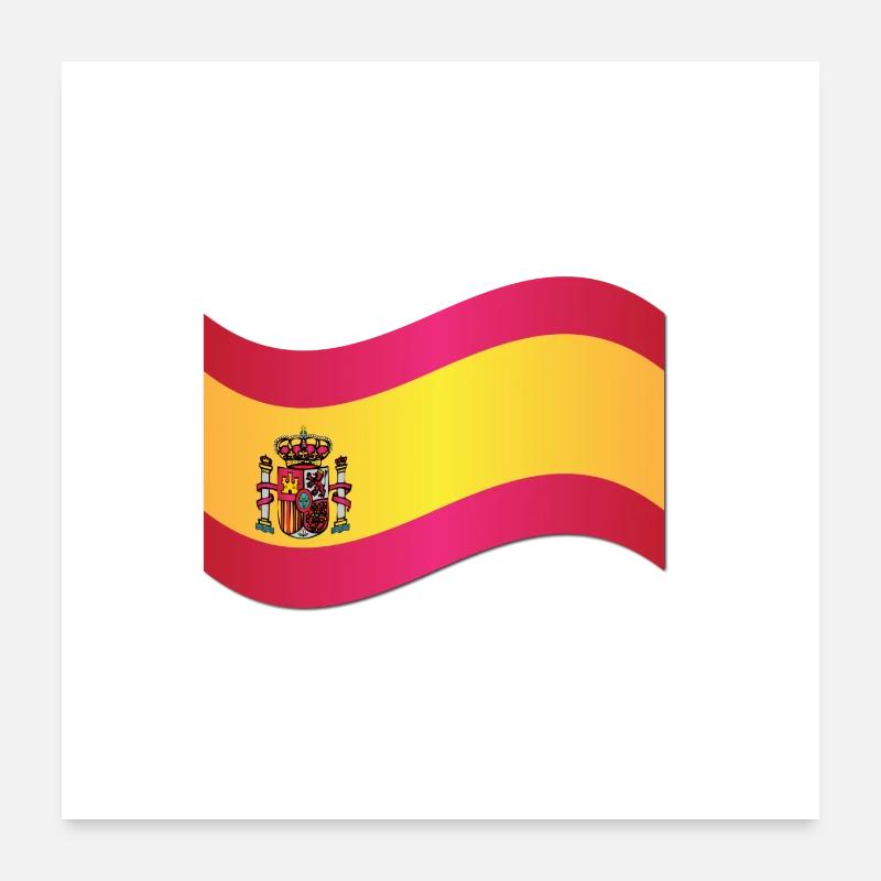 Spanish Flag - Poster 24" x 24" (60x60 cm) - white