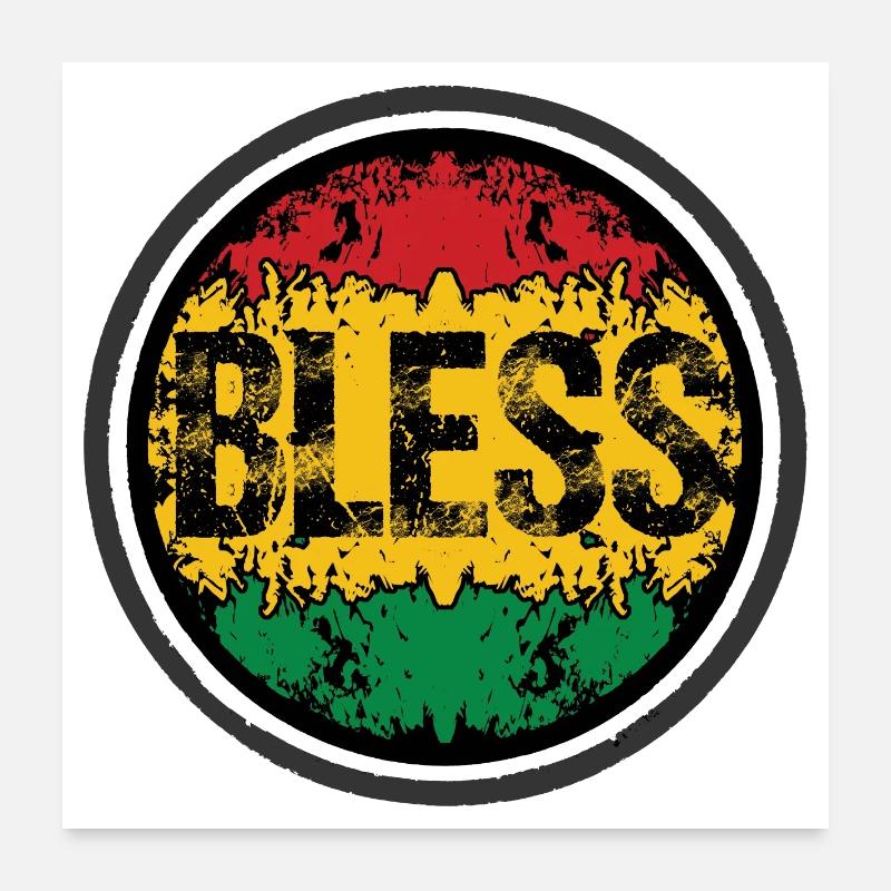 Rastafarian Floral Pattern Poster 24" x 24" (60x60 cm)