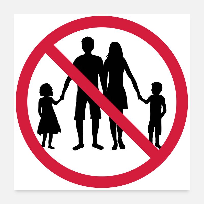 famille interdit zone de bouclier pas d'enfants frères et soeurs Poster 60 x 60 cm