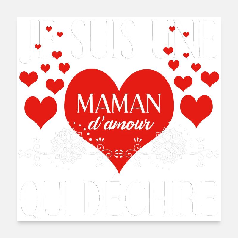 Message d'amour pour maman Poster 60 x 60 cm