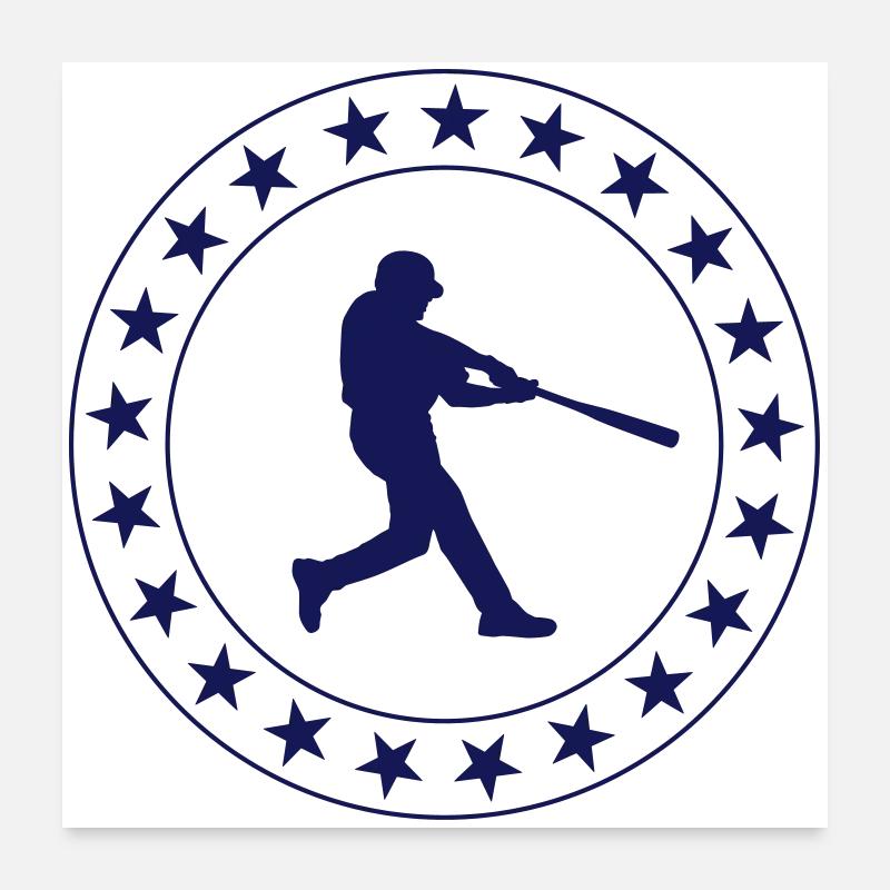 Baseball - Poster 60 x 60 cm - blanc
