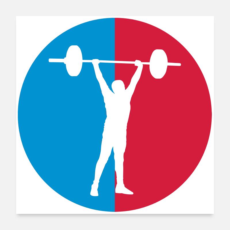 Strength training / Krafttraining / Musculation Poster 60 x 60 cm
