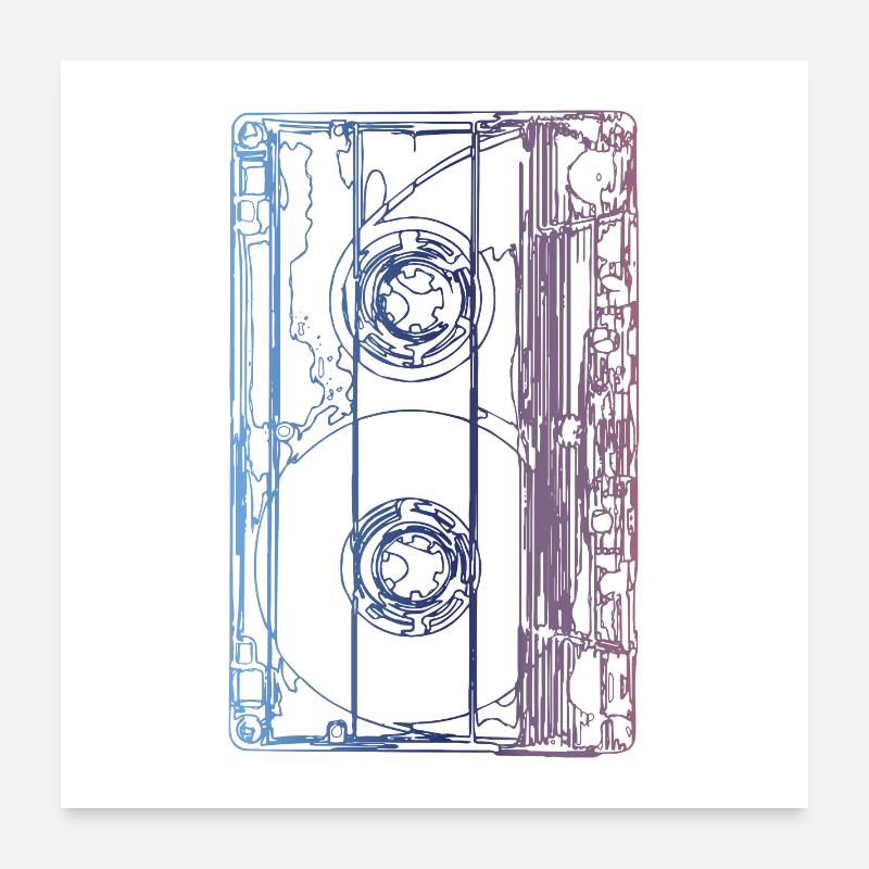 Vintage cassette Poster 24" x 24" (60x60 cm)