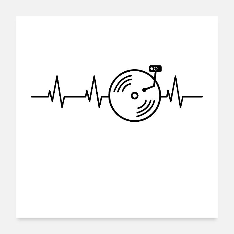DJ - Poster 60 x 60 cm - blanc