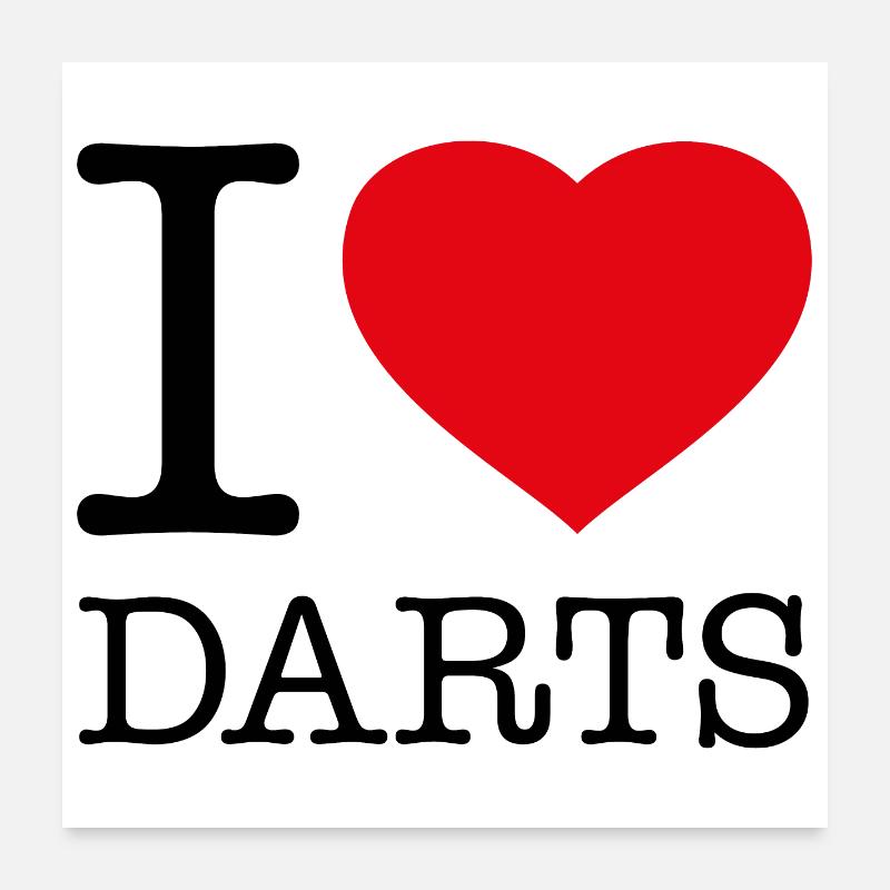 J'AIME LES DARTS Poster 60 x 60 cm