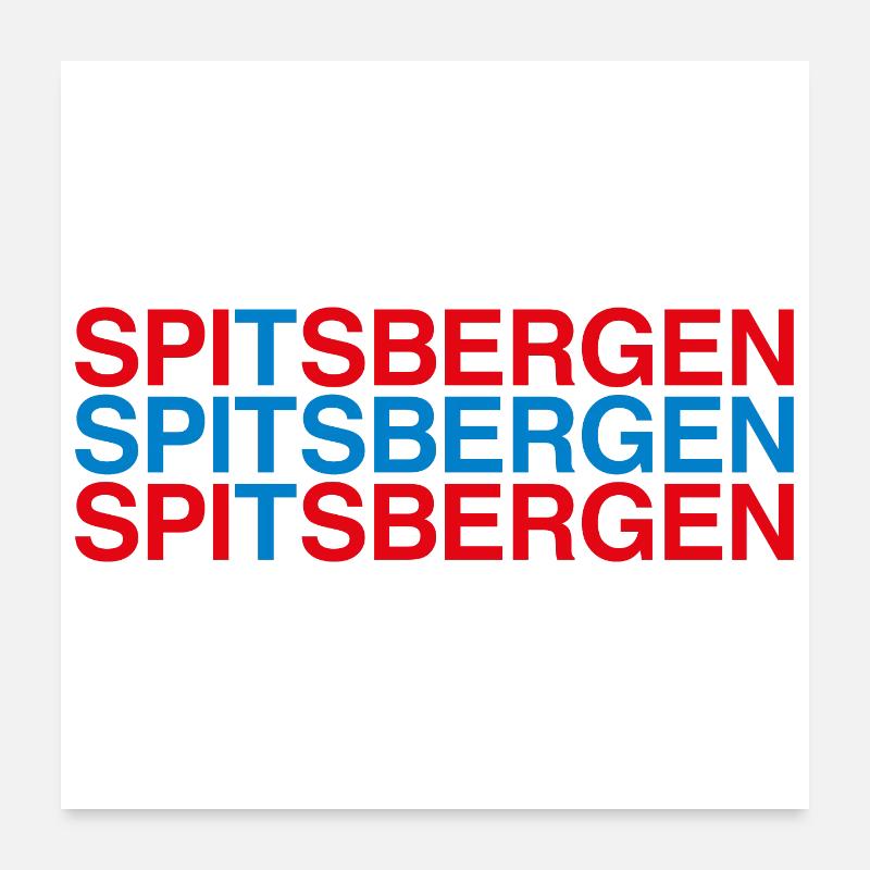 Spitzberg Drapeau norvégien - Norvège Poster 60 x 60 cm