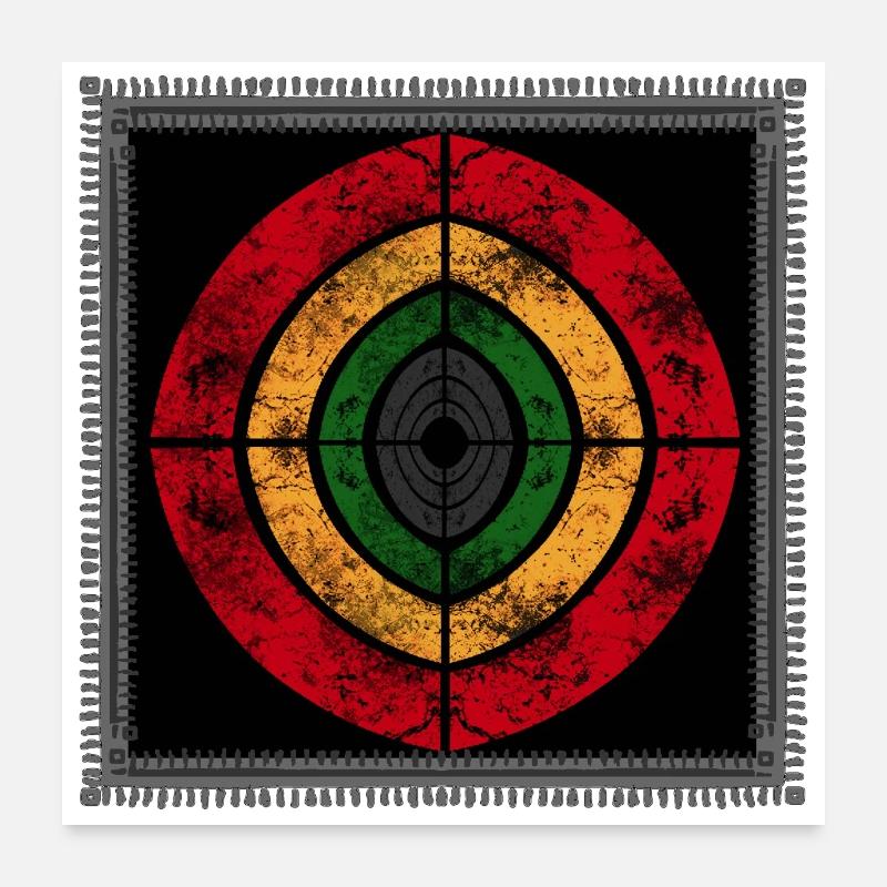 Design reggae abstrait aux couleurs rétro Poster 60 x 60 cm