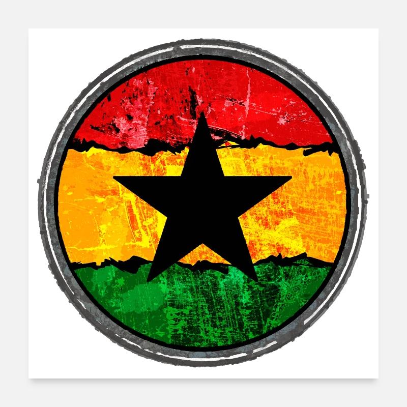 Rasta  mit Stern Poster 60x60 cm