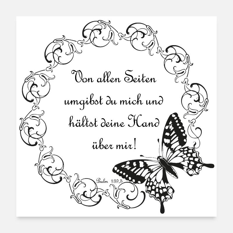 Psalm 139 - Poster 60x60 cm - Weiß
