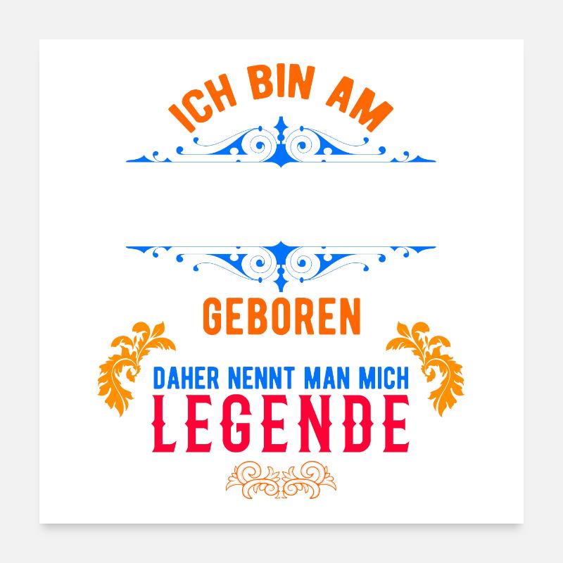 date de naissance Poster 60 x 60 cm