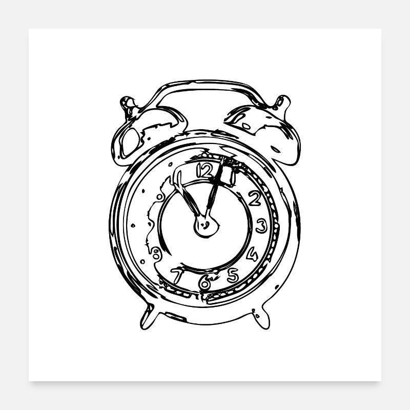 Horloge vintage Poster 60 x 60 cm