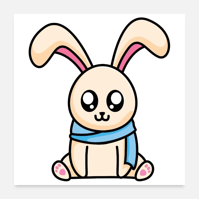 Lapin d'hiver - design Poster 60 x 60 cm