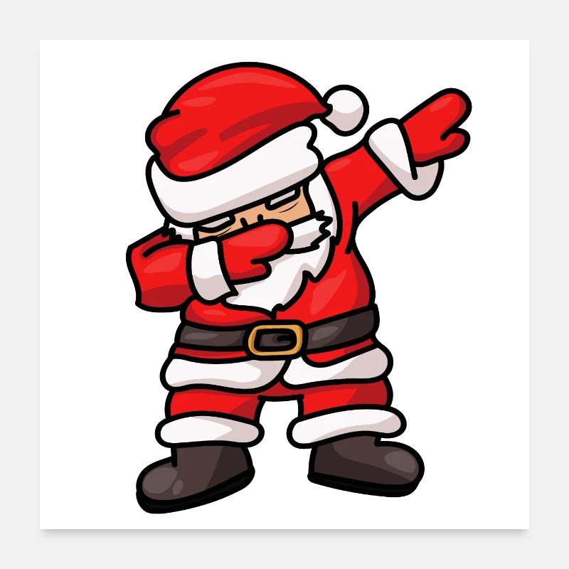 Dabbing Santa Weihnachtsmann Dab Dance Poster 60x60 cm