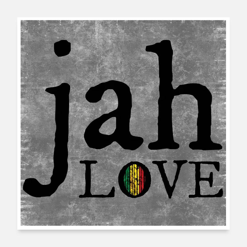 Jah Love Graffiti Design - Poster 60x60 cm - Weiß