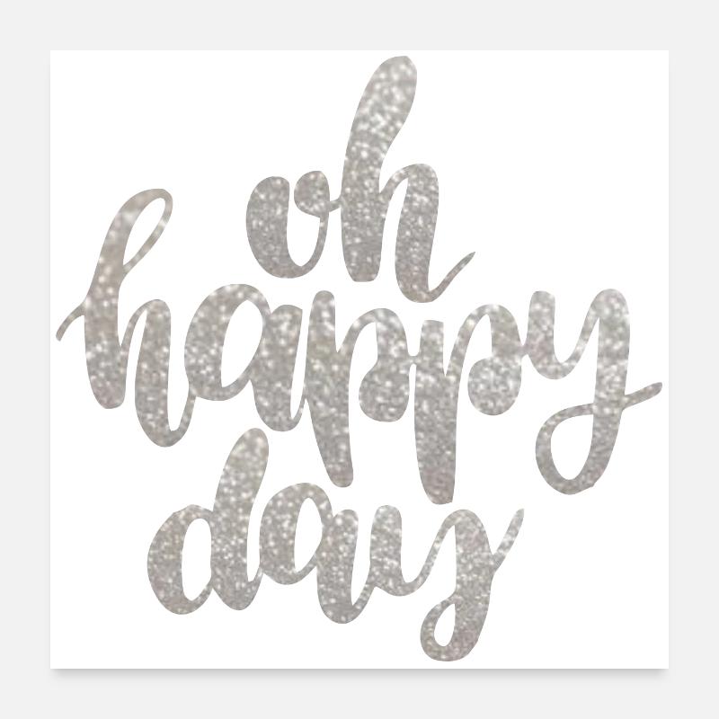 Glittering lettering for holidays - Poster 24" x 24" (60x60 cm) - white