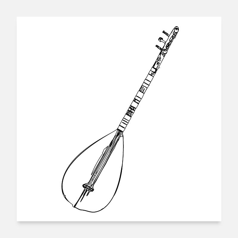 Saz - Poster 60x60 cm - Weiß