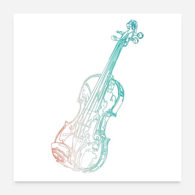 Violon - Poster 60 x 60 cm - blanc