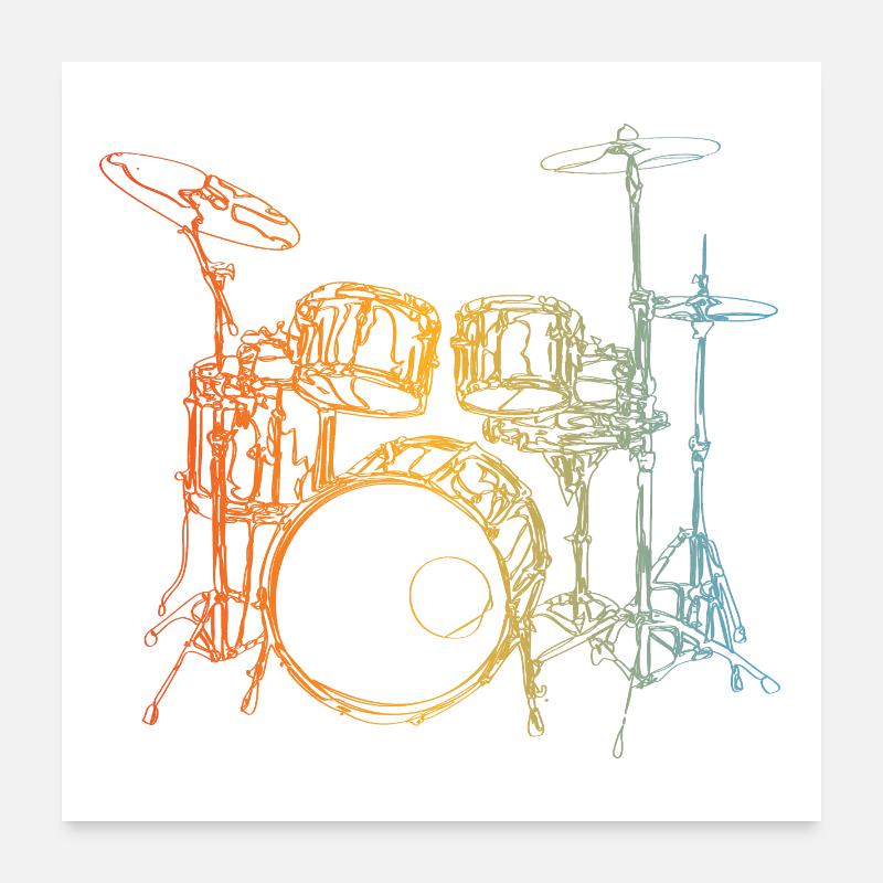 Drums Poster 24" x 24" (60x60 cm)