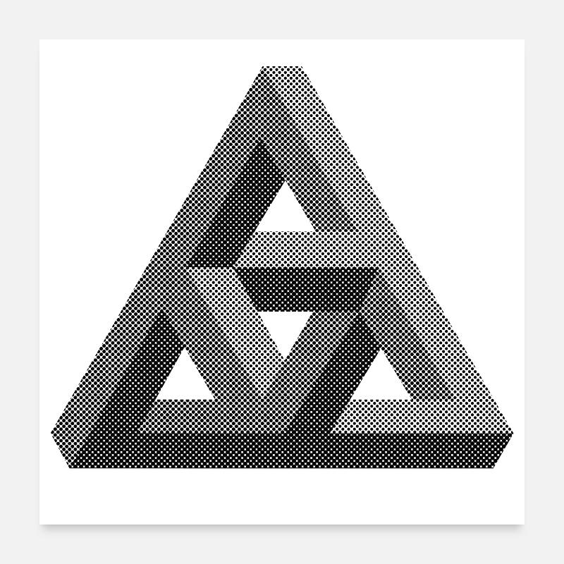 Triangle de Penrose abstrait sur fond clair Poster 60 x 60 cm