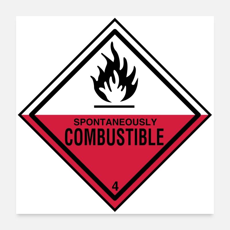 flamme danger inflammable humour ironie pompiers Poster 60 x 60 cm