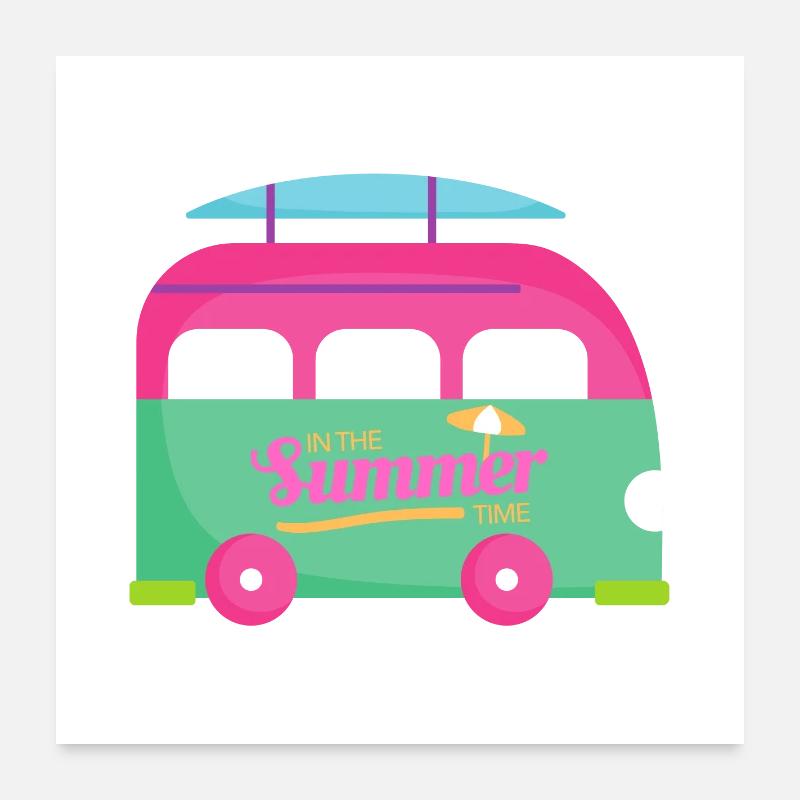 Summer time van décontracté pour l'été Poster 60 x 60 cm