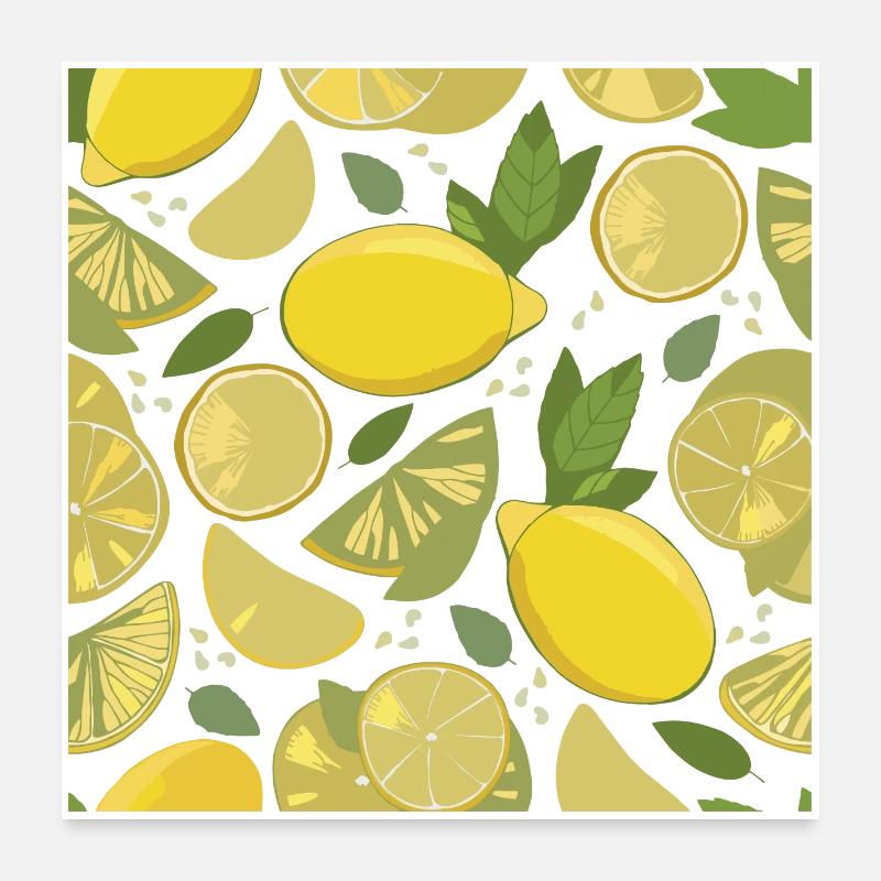 Design citron avec un effet frais Poster 60 x 60 cm