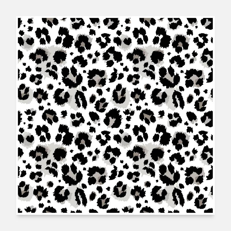 Easy-care animal print black and white pattern Poster 24" x 24" (60x60 cm)