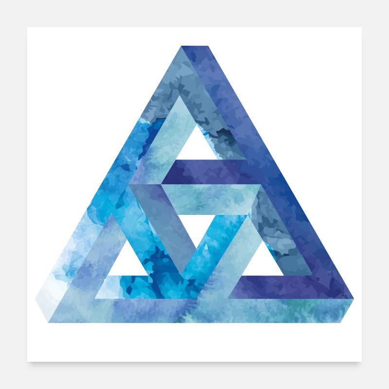 Triangle d'illusion d'optique Escher Poster 60 x 60 cm