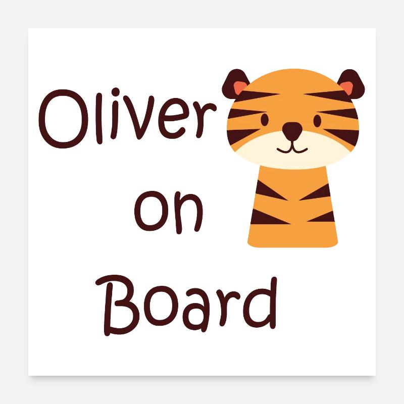 Oliver on board Poster 60x60 cm