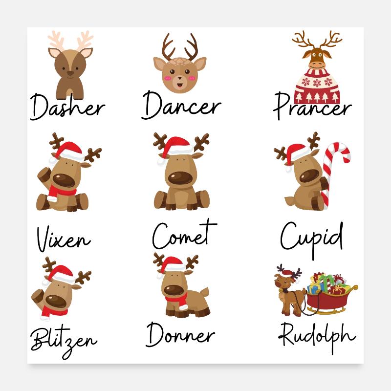 Reindeer Poster 24" x 24" (60x60 cm)