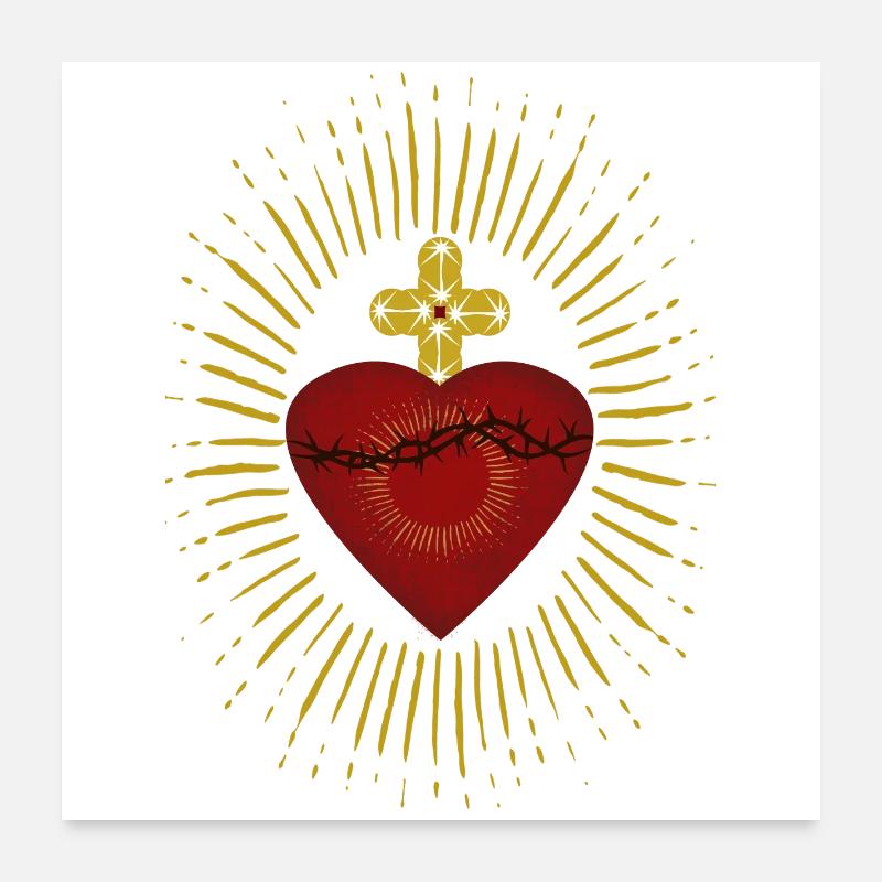 Heiliges Herz Jesu Poster 60x60 cm