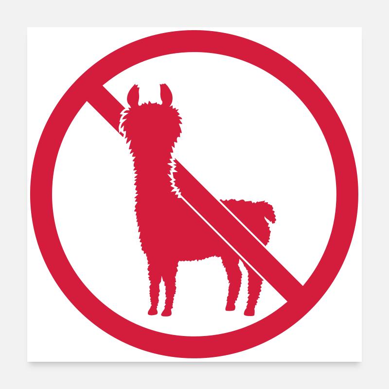 Alpaga signe interdit Poster 60 x 60 cm