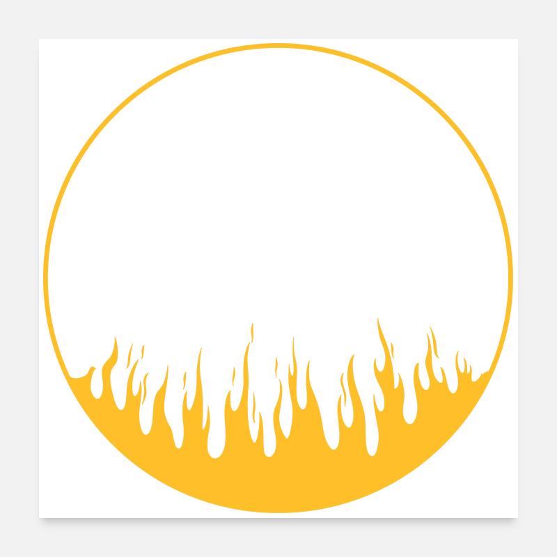 Circle on fire | 1-Color vectorgraphic Poster 24" x 24" (60x60 cm)