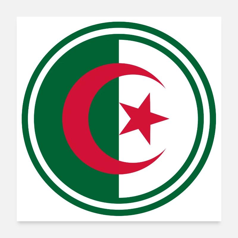Drapeau de l’Algérie autour Poster 60 x 60 cm