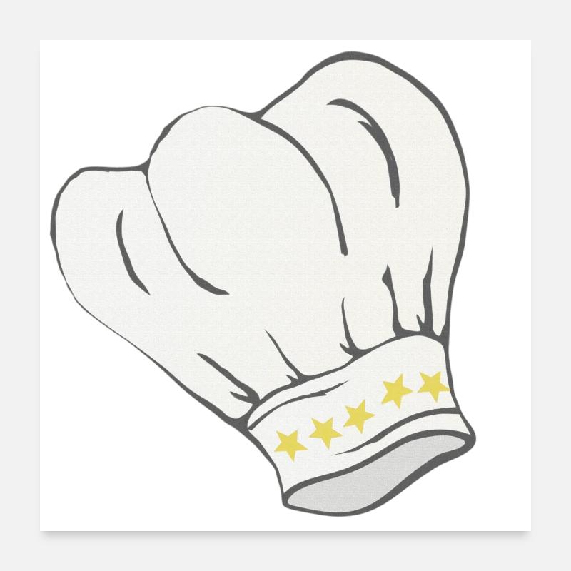 Chef's hat star pattern, cooking, gifting men Poster 24" x 24" (60x60 cm)
