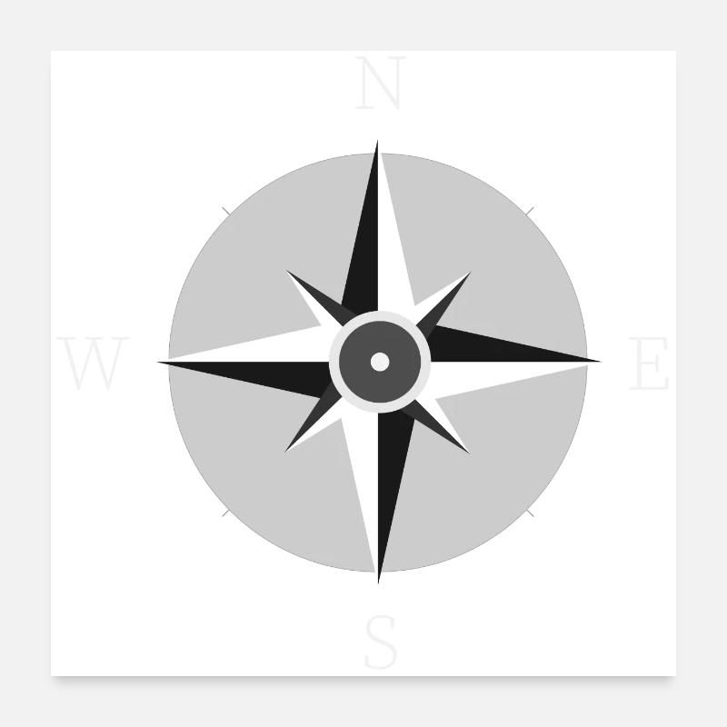 Kompass Poster 60x60 cm