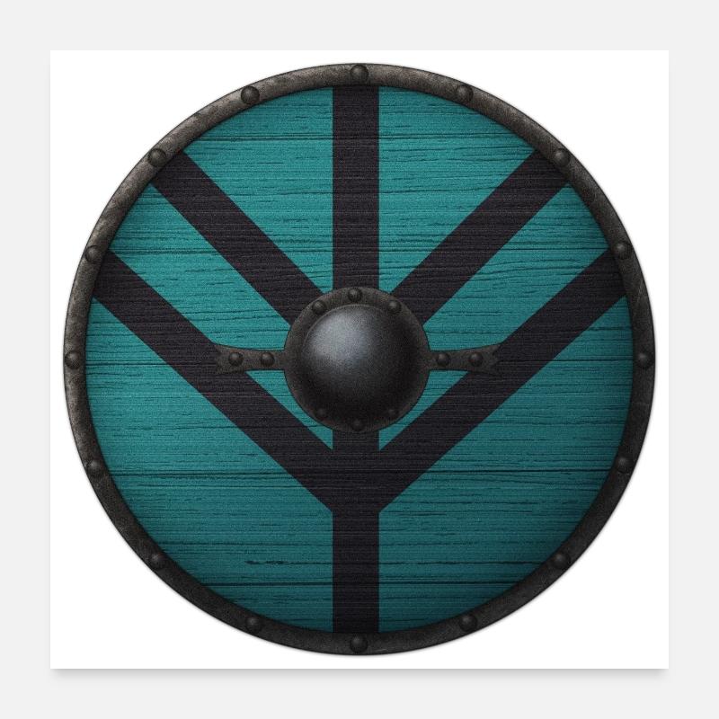 Wikinger-Schild Poster 60x60 cm