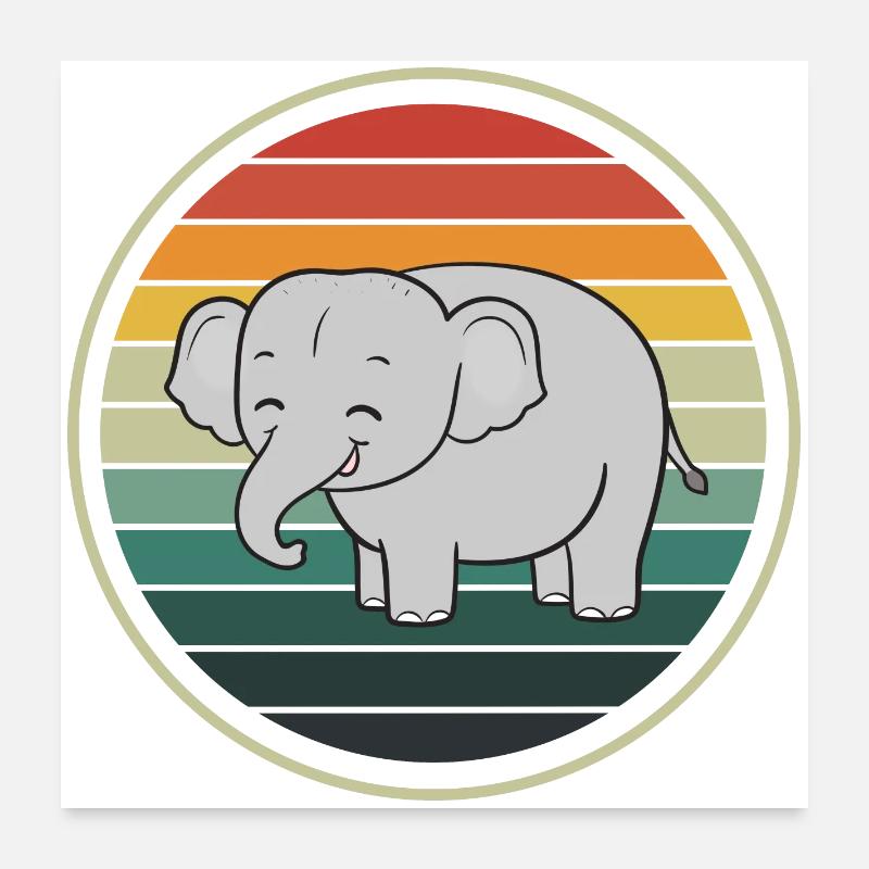Elephant Elephants Poster 24" x 24" (60x60 cm)